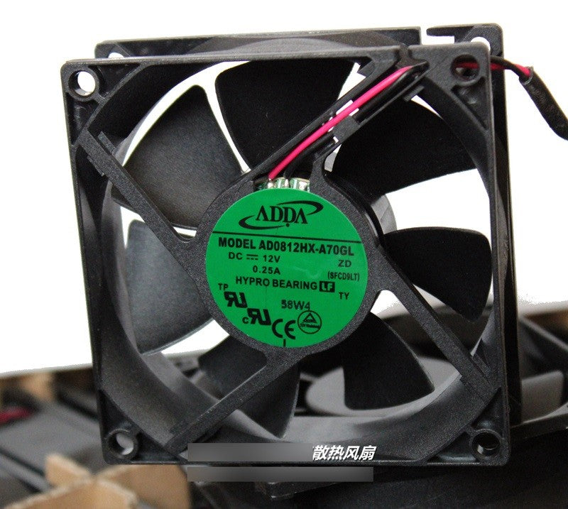 ADDA AD0812HX-A70GL 12V 0.25A 2wires Cooling Fan ADDA AD0812HX-A70GL 12V 0.25A 2wires Cooling Fan